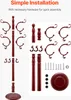 An image showing the components of a wooden coat rack and instructions for assembly. Anteprima dell’immagine prodotto