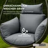 HOMESCAPES Hängesessel-Kissen Outdoor grau mit Kopfstütze, Produktbild-Vorschau 3