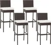 COSTWAY 4er Set Barhocker mit Sitzpolsterung & Fußstütze, Produktbild-Vorschau 1