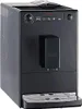 A black Melitta Caffeo Solo E 950-222 coffee machine is shown from a front-side angle against a light gray background. Produktbild-Vorschau