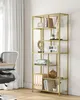 A gold metal bookshelf with various decorative items and books. Náhled obrázku produktu
