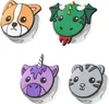 Four cute cartoon animal-themed accessories for AirTags are displayed against a white background. Produktbild-Vorschau
