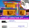 XMTECH LED-lichtslang, 100 meter, multicolor, 1000 LED's, Productafbeelding-voorbeeld 2