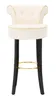 Taburete Luxy tapizado en suave tela color crema – 46 x 48 Vista previa de la imagen del producto 2