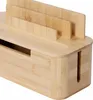 Relaxdays Scatola porta cavi per 2 prese multiple, bambù, L Anteprima dell’immagine prodotto 7