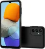 A black phone case is shown from two angles, one showing the front with a screen displaying abstract shapes, and the other showing the back with the camera module. Podgląd zdjęcia produktu