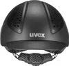 A black Uvex riding helmet shown from the front. Produktbild-Vorschau