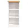 A white bookshelf with a wooden top against a white background. Anteprima dell’immagine prodotto