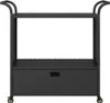 vidaXL Barový vozík se zásuvkou černý 100x45x97 cm Poly Náhled obrázku produktu 3