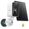 A white and black ieGeek 4G LTE outdoor security camera with a solar panel and a SIM card. Náhled obrázku produktu