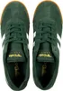 A top-down view of a pair of green Gola Harrier Suede sneakers. Produktbild-Vorschau