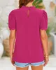 ASKSA Damen Chiffon Blusen Stehkragen Elegant Falten Produktbild-Vorschau 7