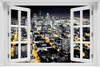 Wallario Poster mit Fenster-Illusion: Großstadt bei Nacht - Produktbild-Vorschau 1