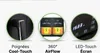 Three circular images showcasing features of a kitchen appliance, with text descriptions below. Voir les images du produit