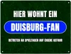 Hier wohnt ein Duisburg-Fan Metallschild XXL in 28x38 cm Produktbild-Vorschau 1