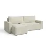 A cream-colored sectional sofa with an ottoman, shown from a three-quarter side view against a white background. Produktbild-Vorschau
