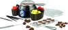 Das Unold Chocolatier-Set umfasst einen Schmelztiegel, Schokoladenformen, zwei Metallutensilien, Sch Produktbild-Vorschau