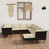 vidaXL 9-tlg. Garten-Lounge-Set mit Kissen Poly Rattan Produktbild-Vorschau 2