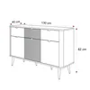 IDOHOME-Dreitürige Kommode NAVANI 130 cm mit 3 Schubladen Produktbild-Vorschau 8