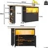 MODFU Moderner Bartisch Küchenschrank mit LED-Beleuchtung Produktbild-Vorschau 7