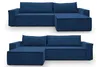 Two images of the same blue sectional sofa, one from each side. Produktbild-Vorschau
