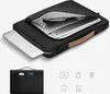 A laptop bag with a laptop and tablet inside, and a smaller view of the bag with accessories. Icons representing accessories are also shown. Produktbild-Vorschau