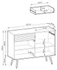 Commode: Beige, met gouden poten, 107x85x39 cm Productafbeelding-voorbeeld 4