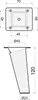 Technical drawings of a furniture leg with dimensions. Produktbild-Vorschau