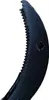 A close-up view of the serrated edge of a black metal tool, likely a hydraulic grabber for wood. Produktbild-Vorschau