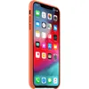 A close-up, angled view of an orange iPhone case with the phone screen visible. Produktbild-Vorschau