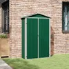 vidaXL Casetta da giardino Verde 116x45x175 cm Acciaio Anteprima dell’immagine prodotto 3