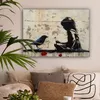 Wanddeko 80x60 cm - Banksy - Mädchen - Straßenkunst - Vogel Produktbild-Vorschau 2
