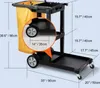 A cleaning cart with dimensions indicated by measurement lines and text. Náhľad obrázku produktu