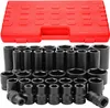 A set of black socket wrenches and a red carrying case. Anteprima dell’immagine prodotto