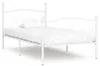 vidaXL Bettgestell mit Lattenrost Weiß Metall 100 × 200 cm Produktbild-Vorschau 5