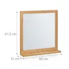 Miroir mural Relaxdays avec étagère, cadre en bambou, Voir les images du produit 4