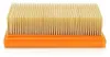 A rectangular air filter with an orange plastic base and a pleated yellow filter material. Produktbild-Vorschau