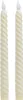 Two ivory-colored LED candles with a twisted design are shown against a white background. Produktbild-Vorschau