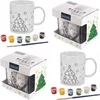 Becher Set Porzellan Malbecher 350ml Weihnachtsmotiv Farben Produktbild-Vorschau 1
