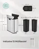 SONGMICS Mülleimer Küche, Mülltrennsystem 2 Fächer, 30 L Produktbild-Vorschau 3