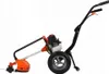 A side view of a wheeled gas-powered string trimmer on a white background. Produktbild-Vorschau