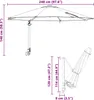 vidaXL Záhradný slnečník Sand 248 x 248 x 148 cm Polyester Náhľad obrázku produktu 8