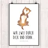 Mr. & Mrs. Panda Bild Hund Streicheln DIN A4 - Weiß - Produktbild-Vorschau 2