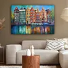 Leinwandbilder 120x80 cm - Amsterdam - Öl - Kanal - Malerei Produktbild-Vorschau 5