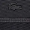 A close-up of a black textured fabric with a black crocodile logo. Anteprima dell’immagine prodotto