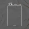 A diagram of a blanket with dimensions indicated, overlaid on a textured fabric background. Produktbild-Vorschau