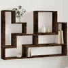 vidaXL Wandplank, gerookt eikenfineer, 96x12x64 cm, Productafbeelding-voorbeeld 2