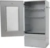 An open metal smoker cabinet with shelves and hooks. Podgląd zdjęcia produktu