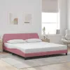 vidaXL Rám postele s čelem "Dover" růžový 180x200 cm Náhled obrázku produktu 2
