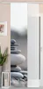 A panel curtain with a stone stacking design is shown hanging in a room. Produktbild-Vorschau